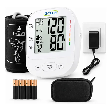 Aparelho De Pressão Digital Gtech Braço 110/220v C/ Tomada Branco