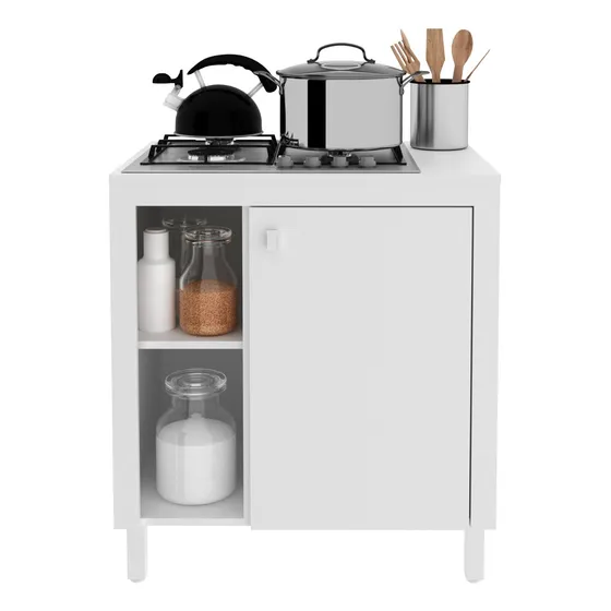 Mesada Cocina Para Anafe De 4 Hornallas - 068x083x050 - 3302 Blanco