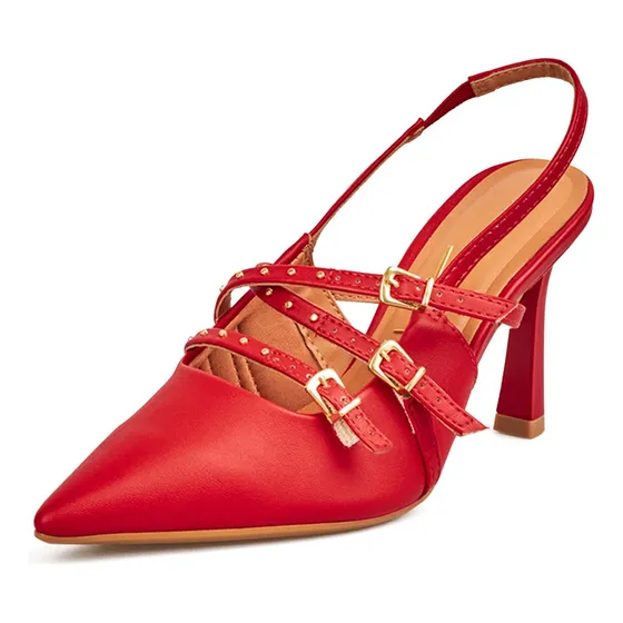 Tacon Alto Pelica Rojo Dorado Vizzano