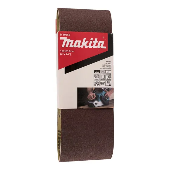 Banda Lija 4x24 G 080 Madera Metal 3 Pzas Makita D-59368 