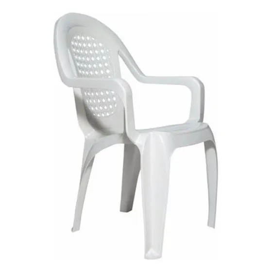 Sillón Pino Respaldo Alto En Pvc Blanca Garden Life