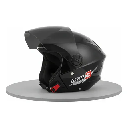 Capacete Pro Tork New Liberty Three aberto - Cor Preto Brilhante Tamanho 58