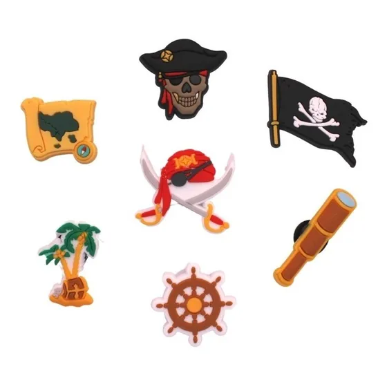 Pin Para Crocs Piratas Kit Com 7 Pins