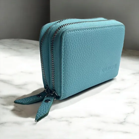 Cartera Cuero Cierre Rfid Espaciosa Cremallera Para Tarjetas