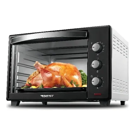 Forno Elétrico de Bancada Best Básico 48L Preto e Branco Com Timer e Grill