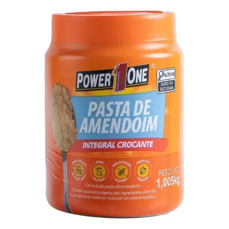 Pasta De Amendoim Integral Crocante Pote 1kg - Power One