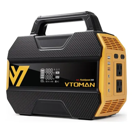 Vtoman Flashspeed 300 Estación de Energía Portátil 300W Batería LiFePO4 - Generador Solar - Ideal para Camping, Emergencias, Cortes de Luz