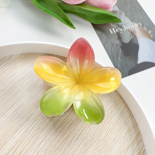 Barretas Con Forma De Flor Degradada, Color Plumeria Rubra, Barretas Con Forma De Flor Degradada, Color Plumeria Rubra,