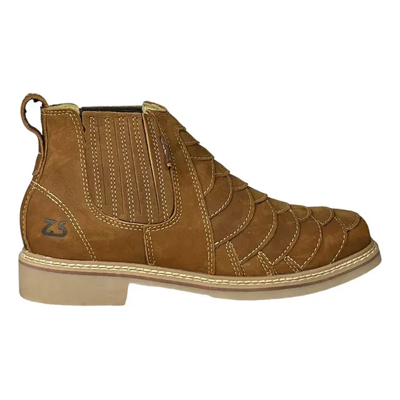 Bota Botina Moda Country Escamada Bico Quadrado Cor Castor