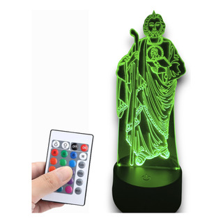 Lampara Led 3d San Judas Tadeo Que Prende 16 Colores Lampara Led 3d San Judas Tadeo Que Prende 16 Colores