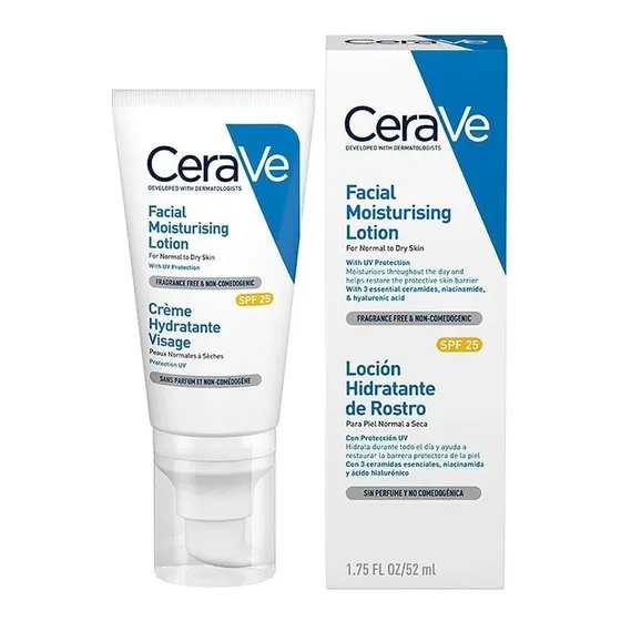 Loción Hidratante De Rostro Spf25 CeraVe día para piel normal a seca de 52mL/78g