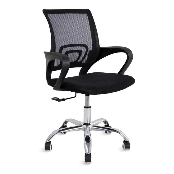 Cadeira de Escritório Pctop Office Fit 1001 9050 Ergonômica Preta com Estofado de Mesh y Tecido