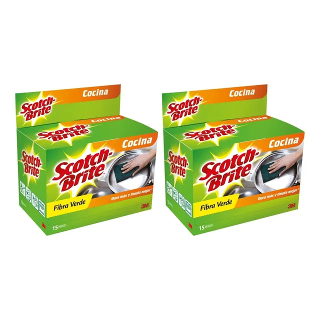 Pack X2 Esponja Verde Scotch Brite Display X15