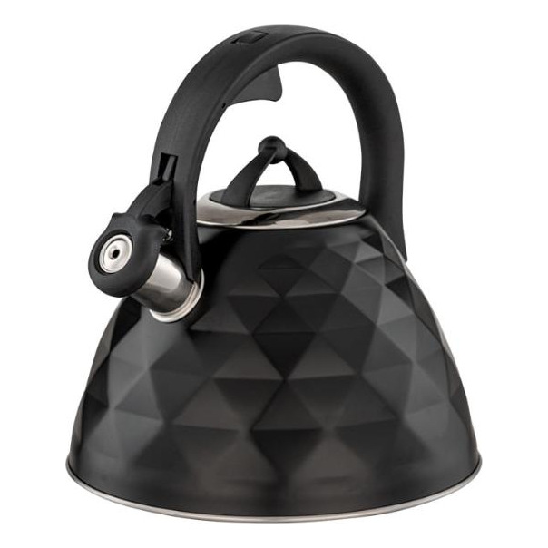 Chaleira Inox Com Apito Brinox 3lblack Diamond Com Indução Cor Preto Chaleira Inox Com Apito Brinox 3lblack Diamond Com Indução Cor Preto
