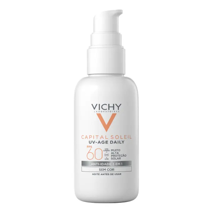 Protetor Solar Facial Uv Age Daily Anti-idade FPS60, Toque Seco, Sem Cor, Capital Soleil, Vichy, 40g