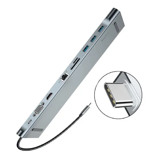 Hub Conector Multifuncional Adaptador Computador Hdmi Rede
