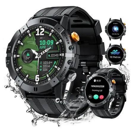 Smartwatch Reloj Inteligente Cubot C29 Resistente Al Agua 10m Llamadas Bluetooth Reloj Militar Negro Mesh