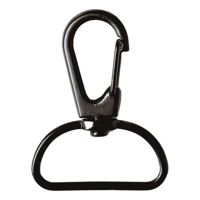 Mosqueton Base Llavero Negro 25mm X50u.