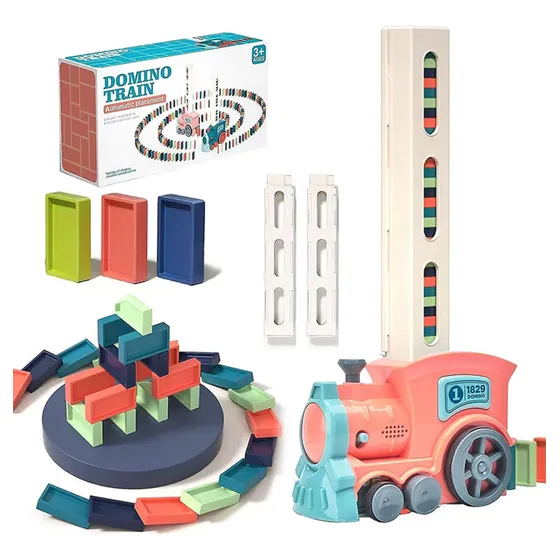 Tren Dominó Juego De Bloques Fichas 120 Pzas C/sonidos Y Luz