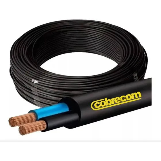 Rolo 100m Fio Cabo Cabinho Flexivel Pp 1kva 2x2,5mm Cobrecom