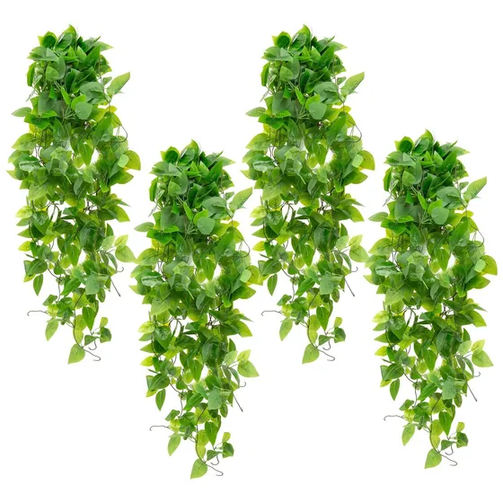 4 Piezas Plantas Colgantes Artificiales, Hojas De Hiedra