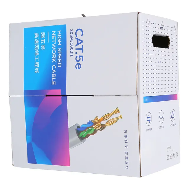 Cable Ethernet Cat 5 Cat5e Utp, 1000 Pies, Pvc Y Cobre Cmr F