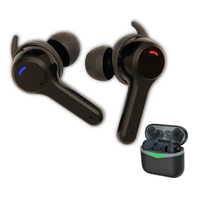 Audífonos Inalámbricos TWS Tecmaster TM-300520 Negro con Estuche de Carga