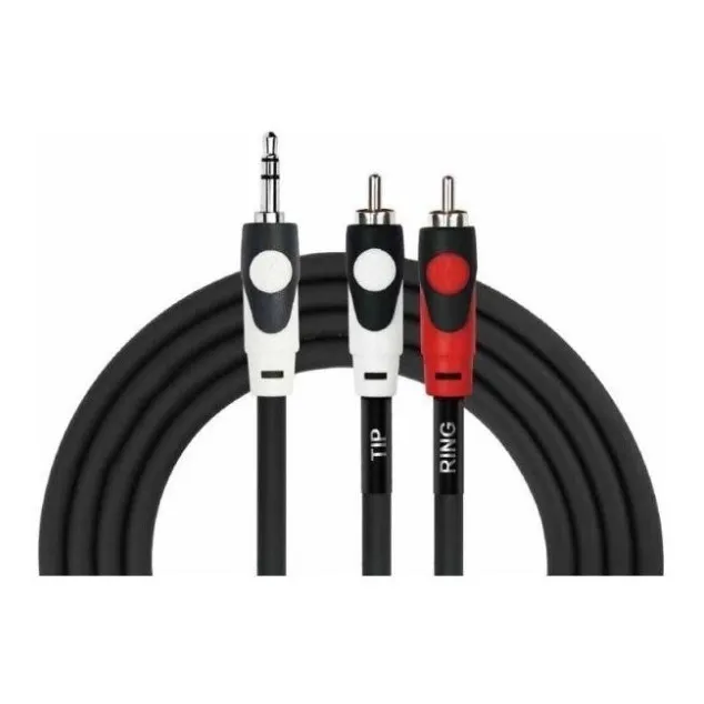 Cable De Audio 3,5 Stereo A 2 Plug Rca 3 Metros. Kirlin