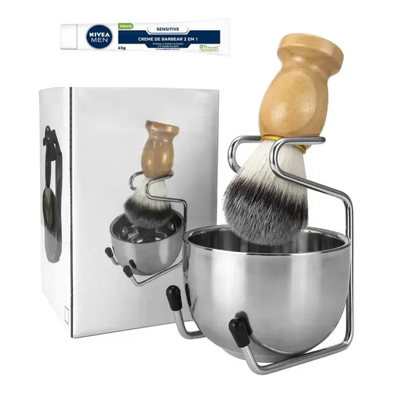 Pincel De Barba Tigela Para Espuma Mais Espuma Nivea Men 