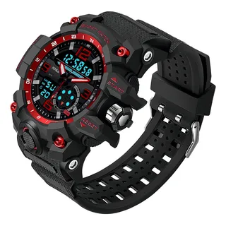 Relogio Masculino Sport Militar Shock Tatico Prova D'ĂĄgua Cor Da Correia Vermelho / Pulseira Preto Relogio Masculino Sport Militar Shock Tatico Prova D'ĂĄgua Cor Da Correia Vermelho / Pulseira Preto