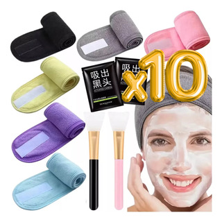 6+4 Kit Diadema Cabello Spa Maquillaje Bandas Suave Toalla 6+4 Kit Diadema Cabello Spa Maquillaje Bandas Suave Toalla