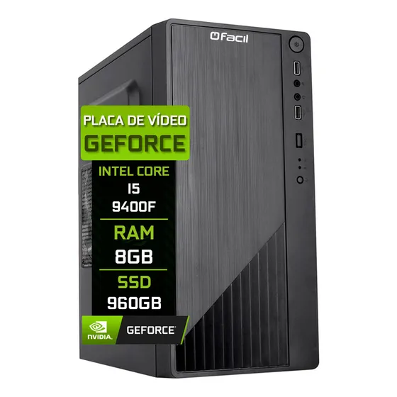 Computador Fácil Intel Core I5 9400f 8gb Geforce Ssd 960gb