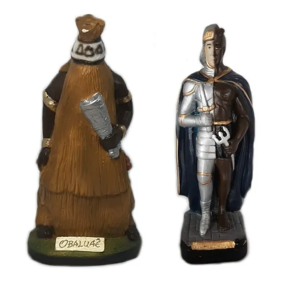 Imagem Orixá Obaluaê E Ogum Xoroquê Candomblé Umbanda Gesso