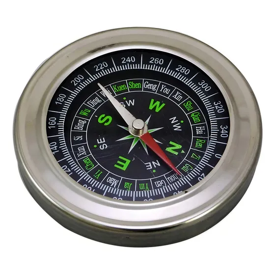 Brujula Portatil En Acero Con Sistema Feng Shui Para Camping, Caminatas, Militar, Escolar 75 Mm
