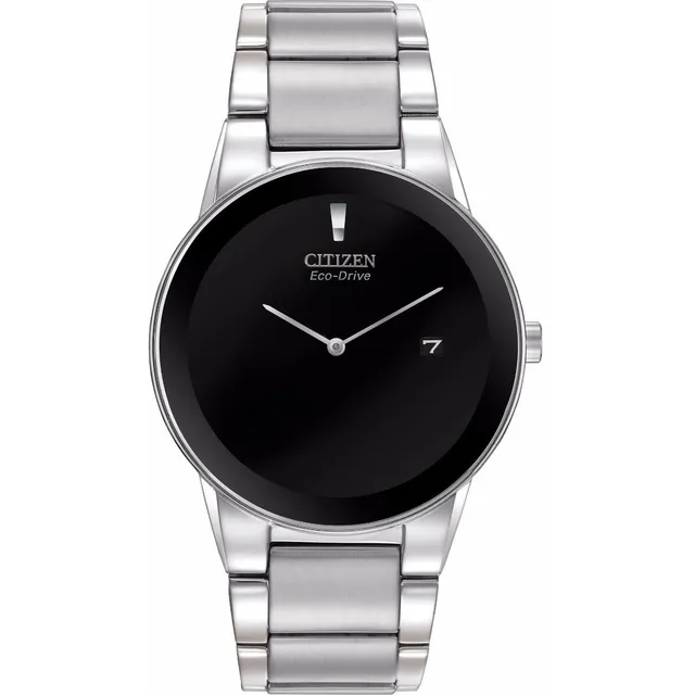 Reloj Citizen Axiom Eco-drive Acero Au1060-51e Color de la correa Plata Color del bisel Negro Color del fondo Negro