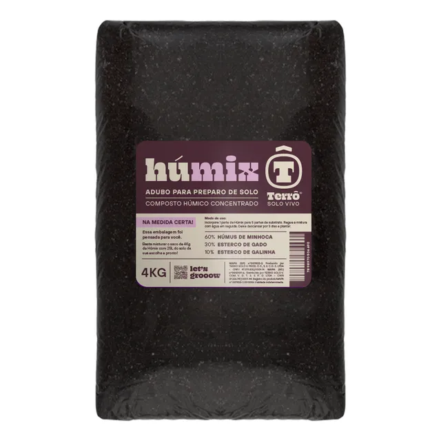 Humix 4kg - Humus Minhoca Esterco Gado Galinha