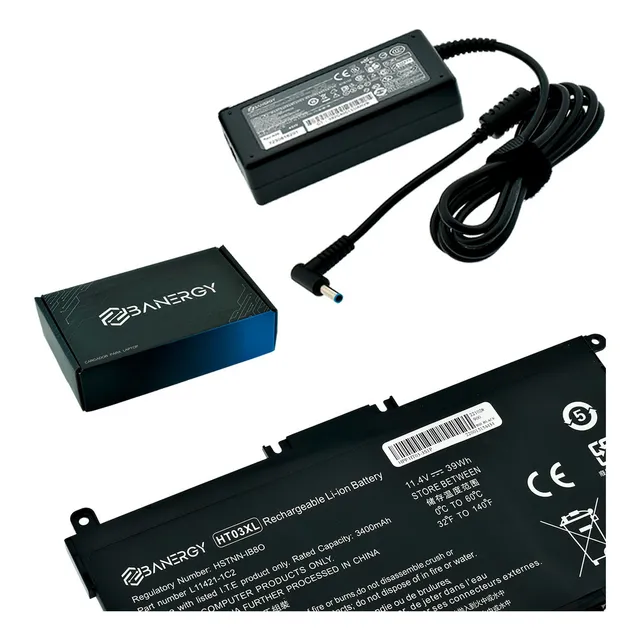 Kit Hp Cargador Y Bateria Ht03xl 15-cw 14-ck 15-db 65w Color Negro