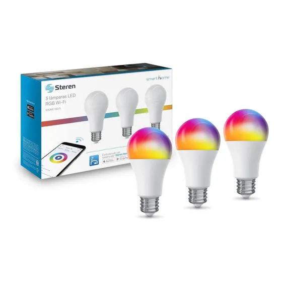 3 Focos Led Wi-fi Multicolor, De 10 W | Shome-120/3 Color De La Luz Rgb