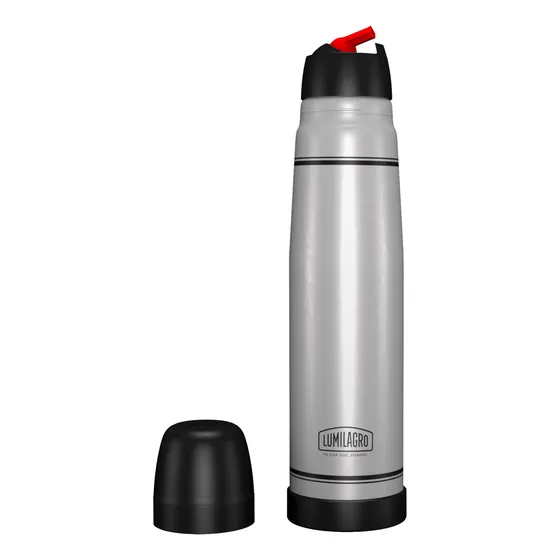 Termo Lumilagro de acero inoxidable Luminox 1 litro pico matero