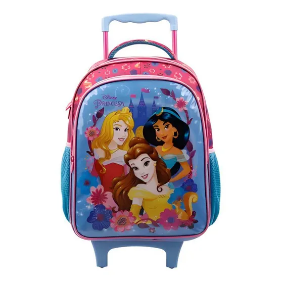 Mochila Escolar Com Rodinhas Princesas Da Disney Rosa Xeryus Y 11570