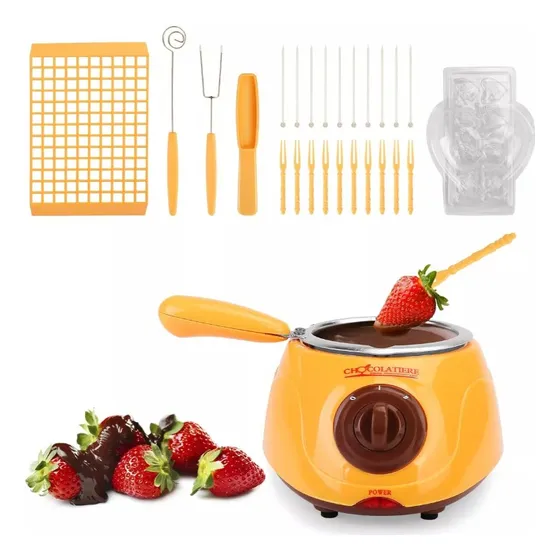 Chocolatera Fondue Maquina Para Derretir Chocolate Mini Color Amarillo