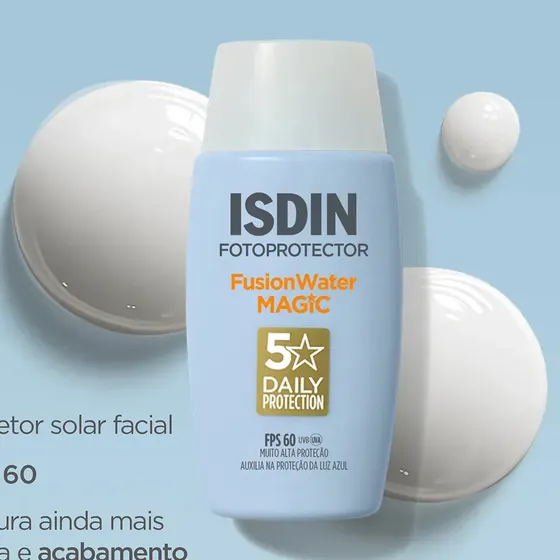 ISDIN Protetor Solar Facial Fusion Water 5 Stars Sem Cor FPS 60 - 50ml