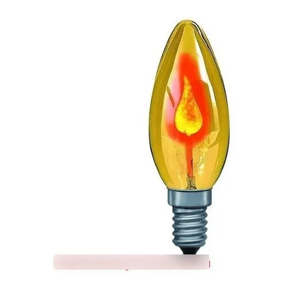 Lampara Llamita Neon Fuego 3w E14 Iglesias Candelabro Decor