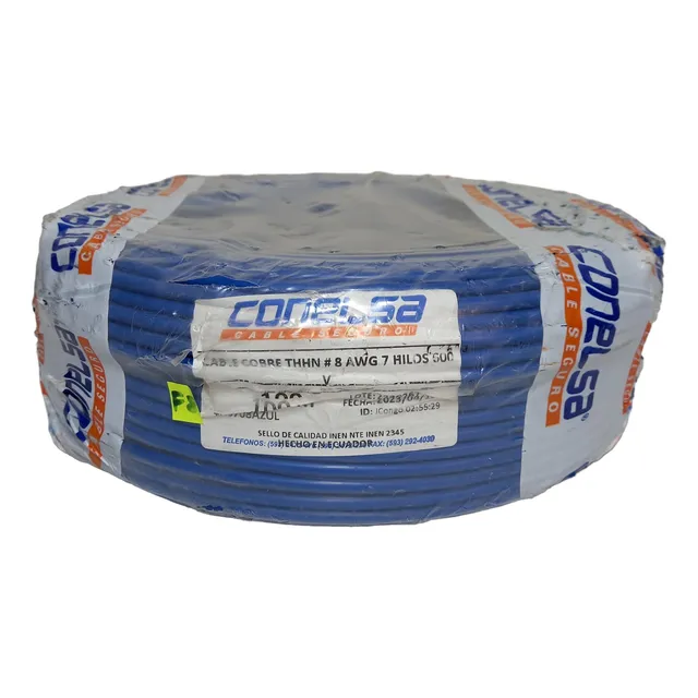 Cable Eléctrico Flexible 08 Awg Thhn 7 Hilos