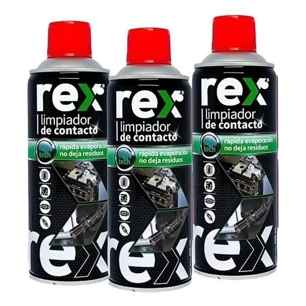 3 Unidades Limpiador De Contacto Lubricante Rex