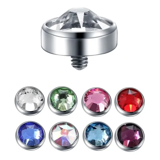 Piercing Microdermal Prata Rosa Furtacor Pedra 3 Mm Topo