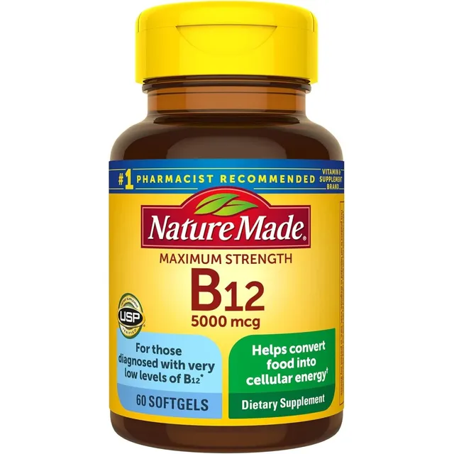 Nature Made Vitamina B12 5000 Mcg Fuerza Máxima 60 Softgels