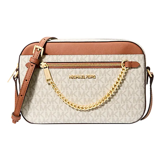 Bolsa Michael Kors Jet Set Large Logo Crossbody Bag Vainilla