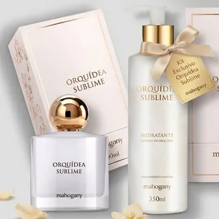 Mahogany Kit Perfume 100ml E Hidra 350ml Orquidea Sublime Mahogany