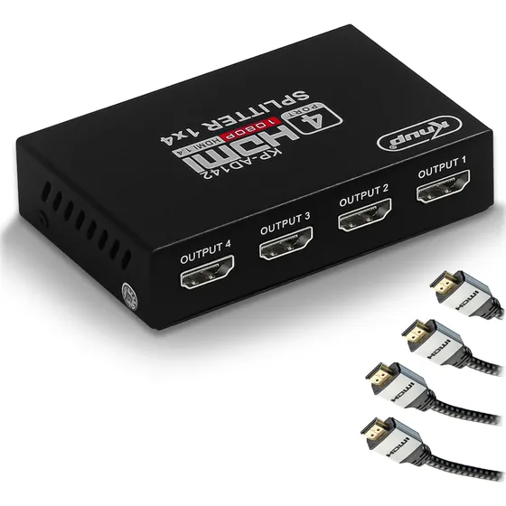 Splitter Hdmi 1x4 Portas 4k Full Hd 1.4 Hub Divisor De Sinal